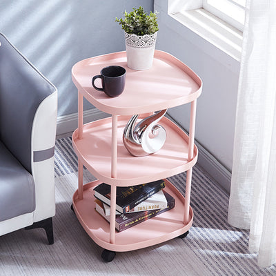 Modern Minimalist Rectangular PP Carbon Steel Side Table 2/3 Tier For Living Room
