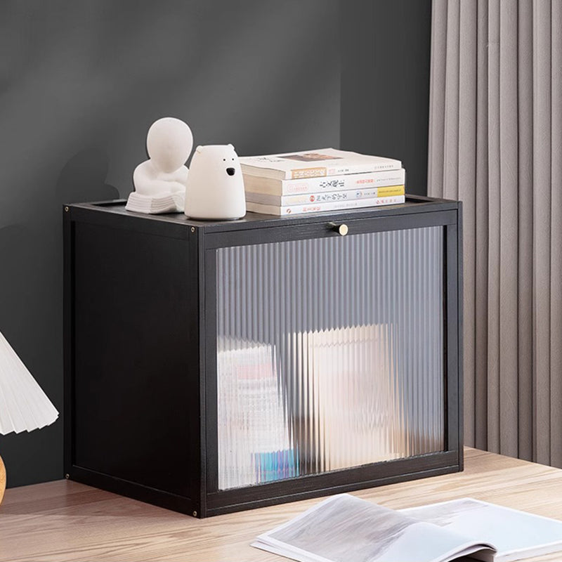 Modern Minimalist Rectangular Acrylic Bamboo Composite Board Bookshelves 1-Cabinet For Living Room
