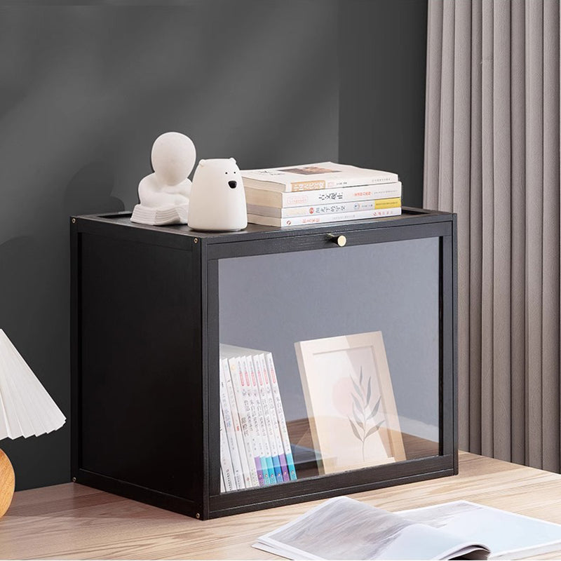Modern Minimalist Rectangular Acrylic Bamboo Composite Board Bookshelves 1-Cabinet For Living Room