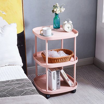 Modern Minimalist Rectangular PP Carbon Steel Side Table 2/3 Tier For Living Room