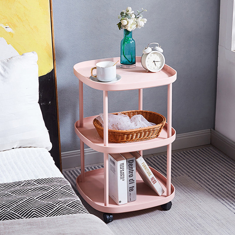 Modern Minimalist Rectangular PP Carbon Steel Side Table 2/3 Tier For Living Room