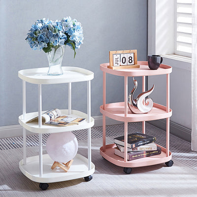 Modern Minimalist Rectangular PP Carbon Steel Side Table 2/3 Tier For Living Room