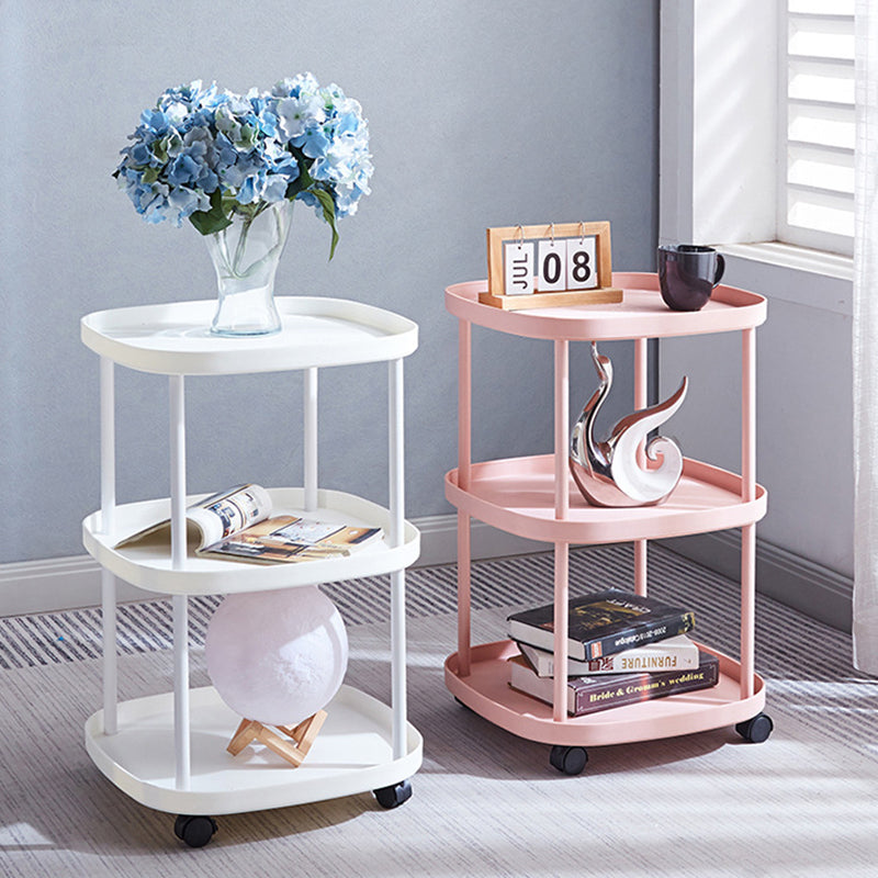 Modern Minimalist Rectangular PP Carbon Steel Side Table 2/3 Tier For Living Room