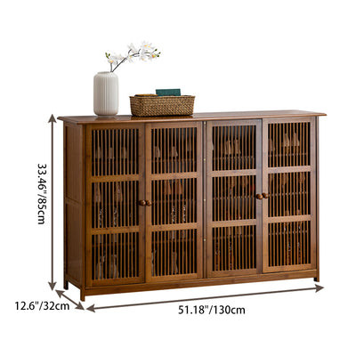 Traditional Rustic Rectangular Bamboo Medium Density Fiberboard Shoe Storage 2-Cabinet For Entryways