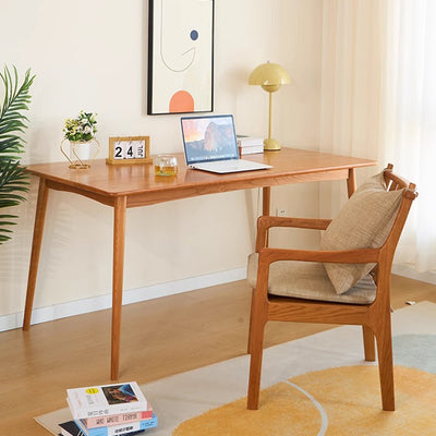 Contemporary Scandinavian Square Cherry Wood Solid Wood Polyester Cotton Linen Foam Sponge Dining Chair For Dining Room
