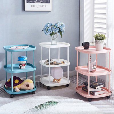 Modern Minimalist Rectangular PP Carbon Steel Side Table 2/3 Tier For Living Room