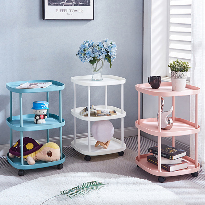 Modern Minimalist Rectangular PP Carbon Steel Side Table 2/3 Tier For Living Room