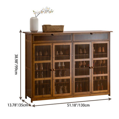 Traditional Rustic Rectangular Bamboo Medium Density Fiberboard Shoe Storage 2-Cabinet For Entryways