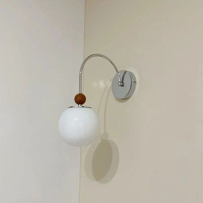 Moderne minimalistische runde Kugel Eisen Glas 1-Licht Wandleuchte Lampe für Wohnzimmer 