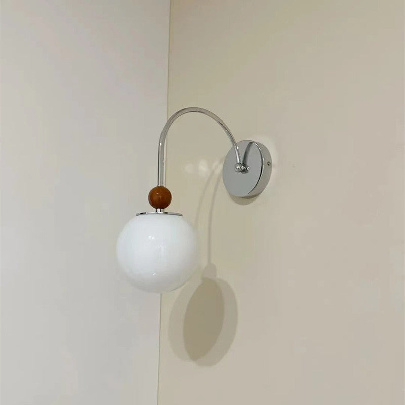 Moderne minimalistische runde Kugel Eisen Glas 1-Licht Wandleuchte Lampe für Wohnzimmer 