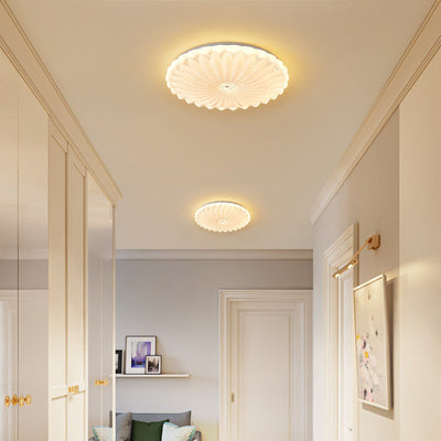 Luz de techo LED de montaje empotrado de girasol redondo minimalista moderno de hierro y PVC para sala de estar 