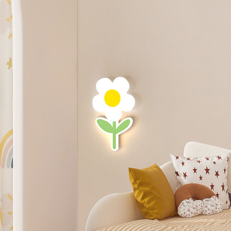 Moderne minimalistische Eisen-Sonnenblume Acryl LED-Wandleuchte 