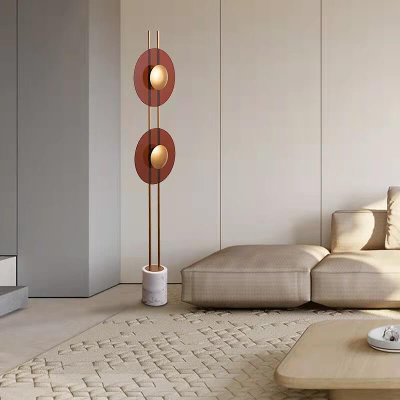 Lampe de sol LED sur pied avec base en marbre et matériel nordique moderne 
