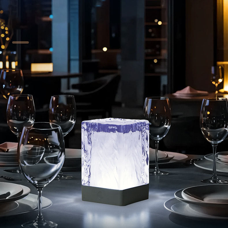 Moderne Einfachheit Harz Quadrat LED Tischlampe für Schlafzimmer 