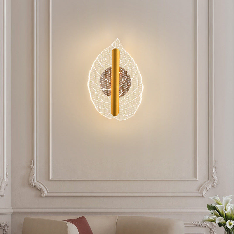Applique murale LED en forme de goutte en fer acrylique Art Déco moderne pour salon 