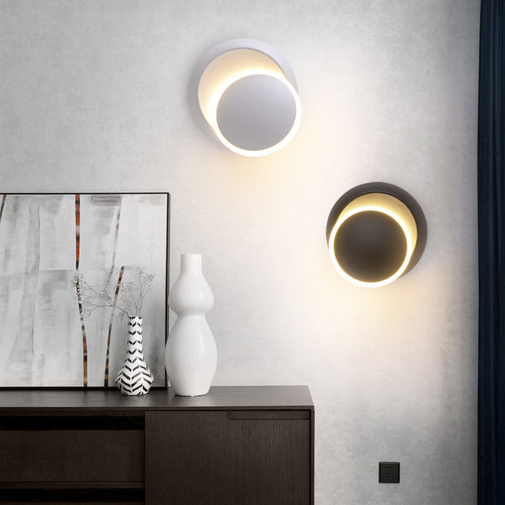 Moderne unbedeutende runde drehbare Aluminium-PC-LED-Wandleuchterlampe für Schlafzimmer