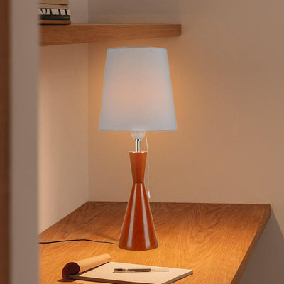 European Minimalist Oak Lamp Body Cotton PC Lampshade 1-Light Table Lamp