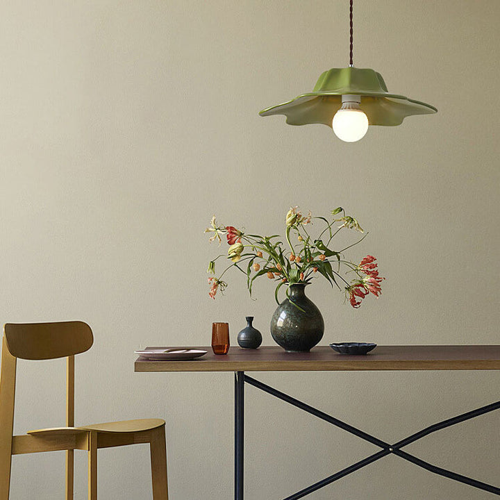 Traditional French Resin Umbrella Shape Geometry 1-Light Pendant Light for Living Room