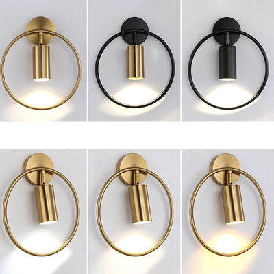 Applique murale moderne simplicité en fer cercle cylindre 1 lumière pour chevet 