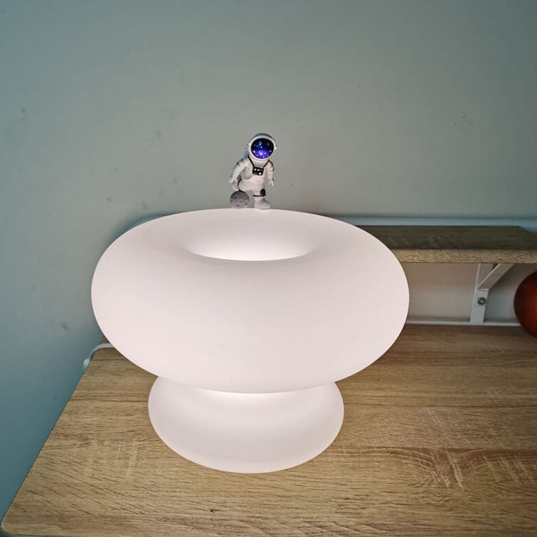 Japanisches minimalistisches Donut-Design Glas-Lampenschirm 1-Licht Tischlampe 