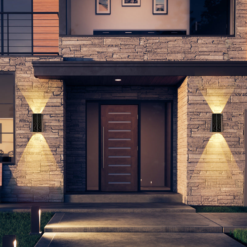 Modern Simplicity Solar Waterproof ABS Acrylic Cubic LED Wall Sconce Lamp For Outdoor Patio