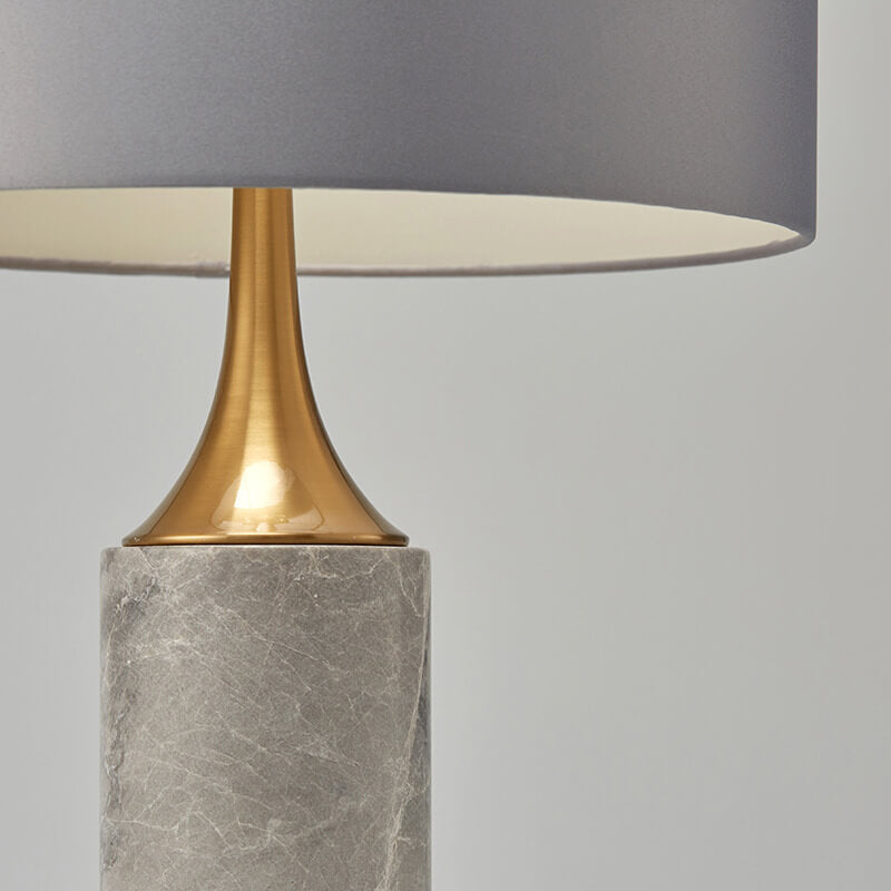 Lámpara de mesa de cilindro de mármol nórdico contemporáneo de 1 luz para dormitorio 
