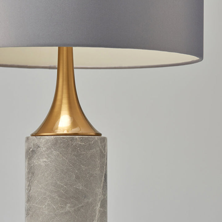 Lámpara de mesa de cilindro de mármol nórdico contemporáneo de 1 luz para dormitorio 