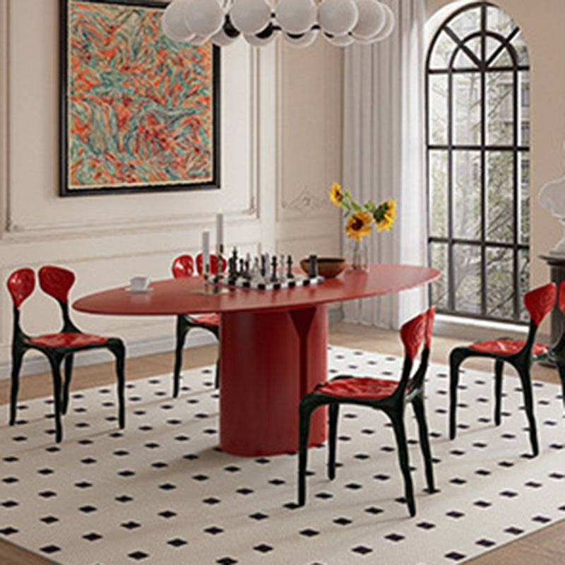 Moderner Art Deco Rose Square FRP Composite Esszimmerstuhl Rückenlehne ohne Armlehnen für Esszimmer 