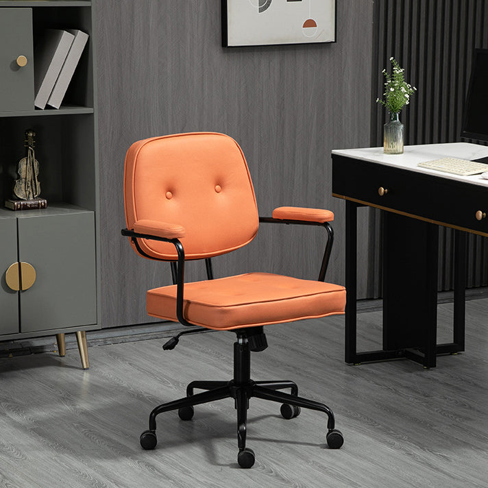 Zeitgenössischer skandinavischer Stoff Holz Schwamm SGS Stahl Nylon quadratischer Schreibtischstuhl Rückenlehne Armlehne verstellbar für Home Office 