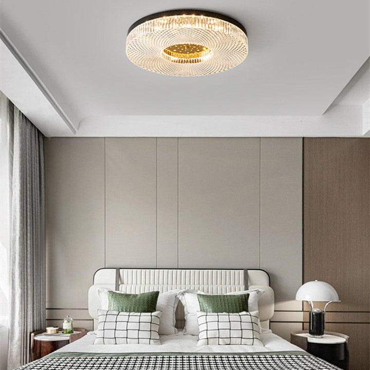 Moderne unbedeutende runde kupferne Acryl-LED-Unterputz-Deckenleuchte für Schlafzimmer 