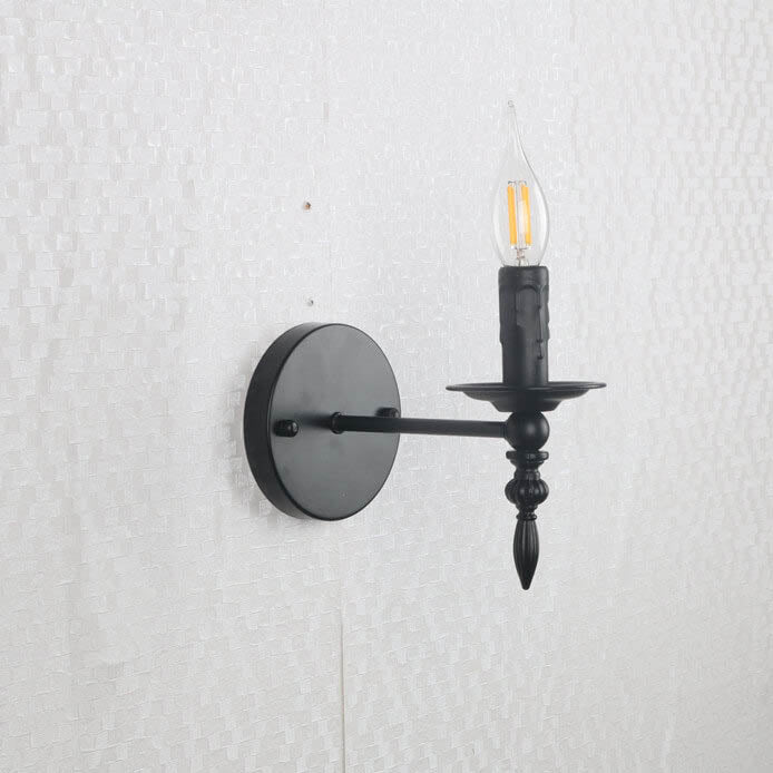 Industrial Creative Minimalist Iron Candle 1-Light Wall Sconce Lamp