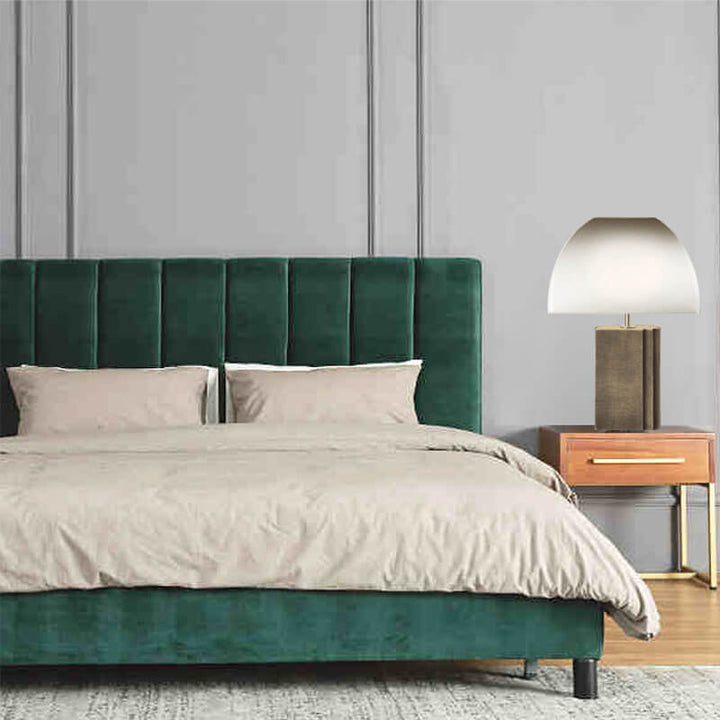 Lámpara de Mesa de 1 Luz con Base de Resina de Tela Gradiente Transicional Moderna para Dormitorio 