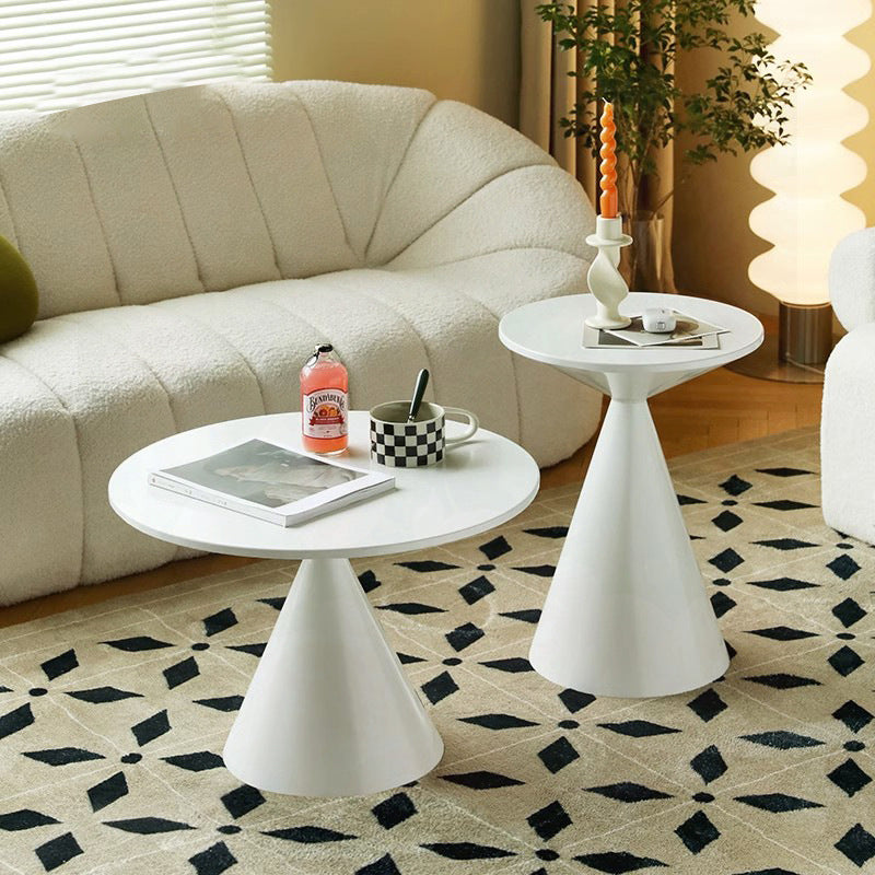 Table basse moderne minimaliste ronde en forme de sablier en fer pour salon 
