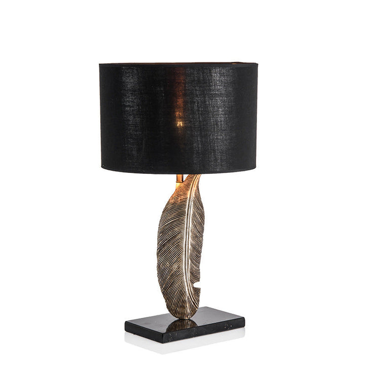 Modern Art Deco Leaf Resin Fabric Iron 1-Light Table Lamp For Living Room
