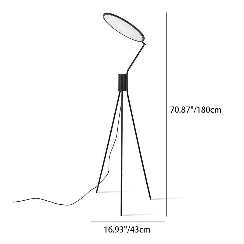 Moderner minimalistischer Stoff-Rundschirm-Eisen-Stativ-LED-Stehbodenlampe für Wohnzimmer 