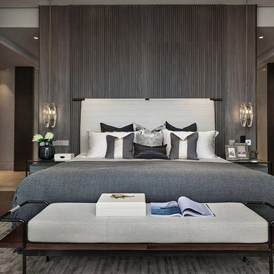 Moderne minimalistische achteckige Kupferglas-Pendelleuchte mit 1 Licht für Schlafzimmer 