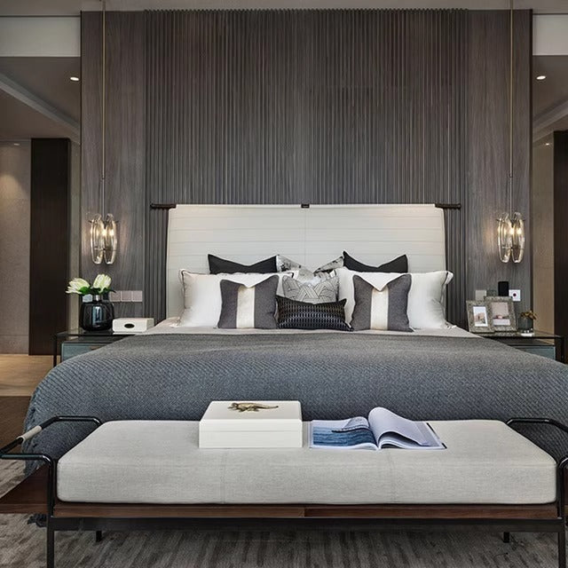 Moderne minimalistische achteckige Kupferglas-Pendelleuchte mit 1 Licht für Schlafzimmer 