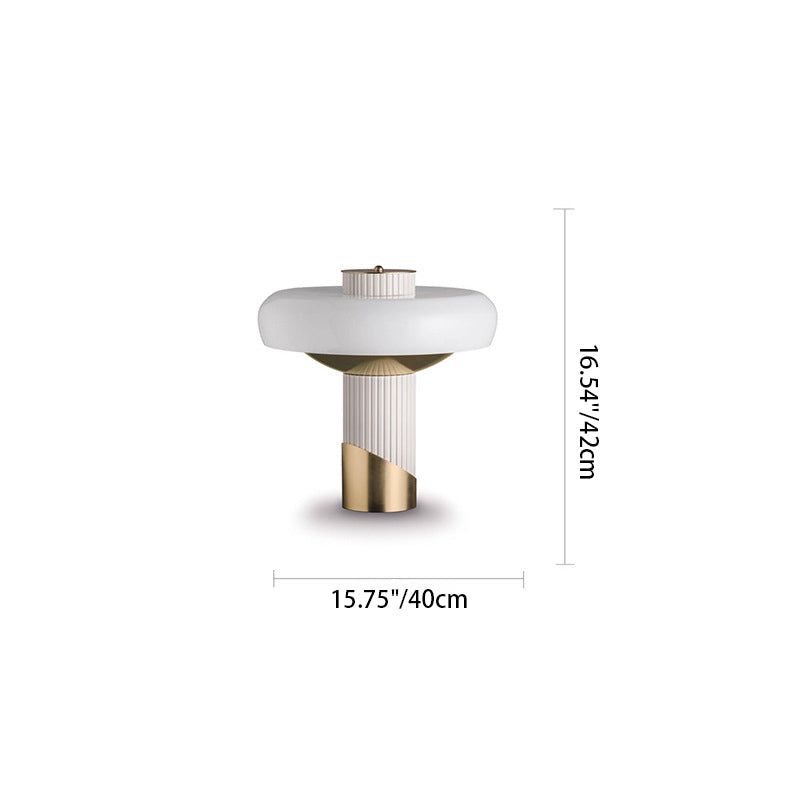 Lampe de table moderne minimaliste cylindrique en métal et verre à 2 lumières pour chambre 