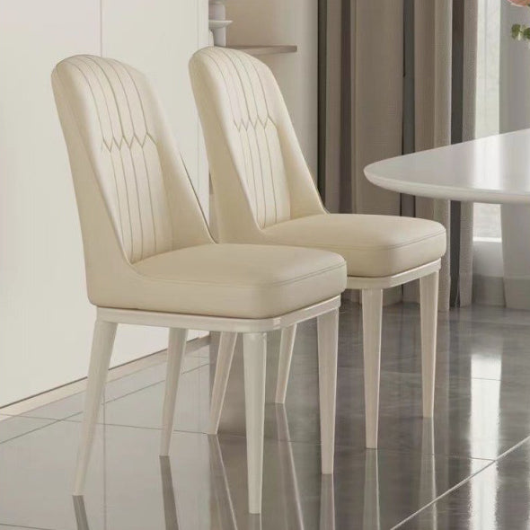 Moderner minimalistischer quadratischer rechteckiger PU-Leder-Kohlenstoffstahl-Esszimmerstuhl mit Rückenlehne für das Esszimmer 