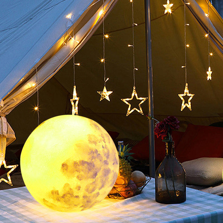 Zeitgenössische kreative Mond Harz 1-Licht Außenlandschaft Licht für Garten 