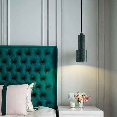 Nordic Light Luxus Messing Marmor Zylinder 1-Licht Pendelleuchte 