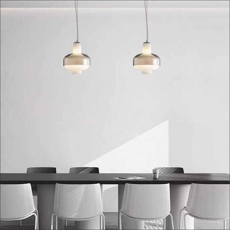 Modern Minimalist Oval Glass 1-Light Pendant Light