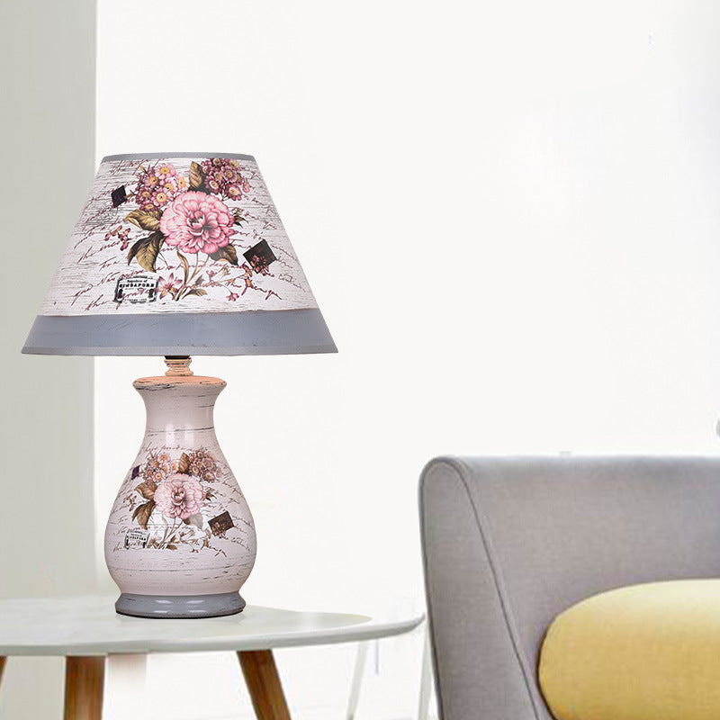 Moderne Art Deco Vase Basis Keramik Karton 1-Licht Tischlampe für Schlafzimmer 