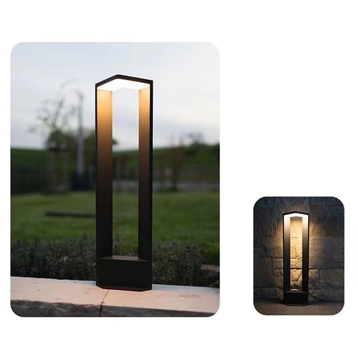 Luz de paisaje LED de aluminio acrílico rectangular impermeable minimalista moderna para exteriores para patio exterior 