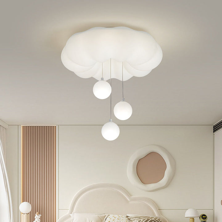 Moderne minimalistische Wolken sphärische Bogen Eisen Kunststoff LED Unterputz Deckenleuchte für Schlafzimmer 
