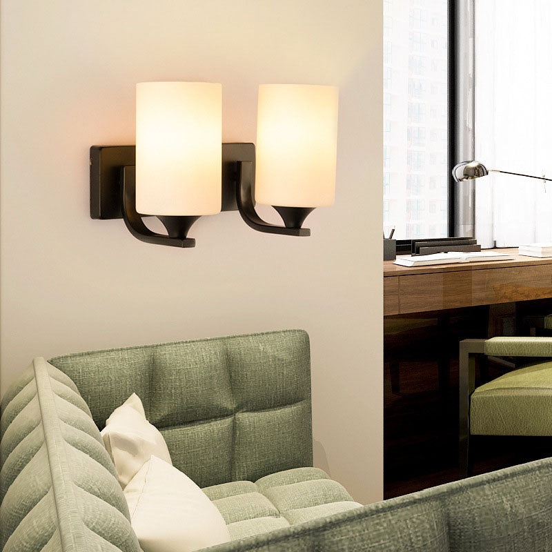 Applique Murale Moderne Simplicité Cylindre Fer Verre 1/2 Lumière Pour Couloir 