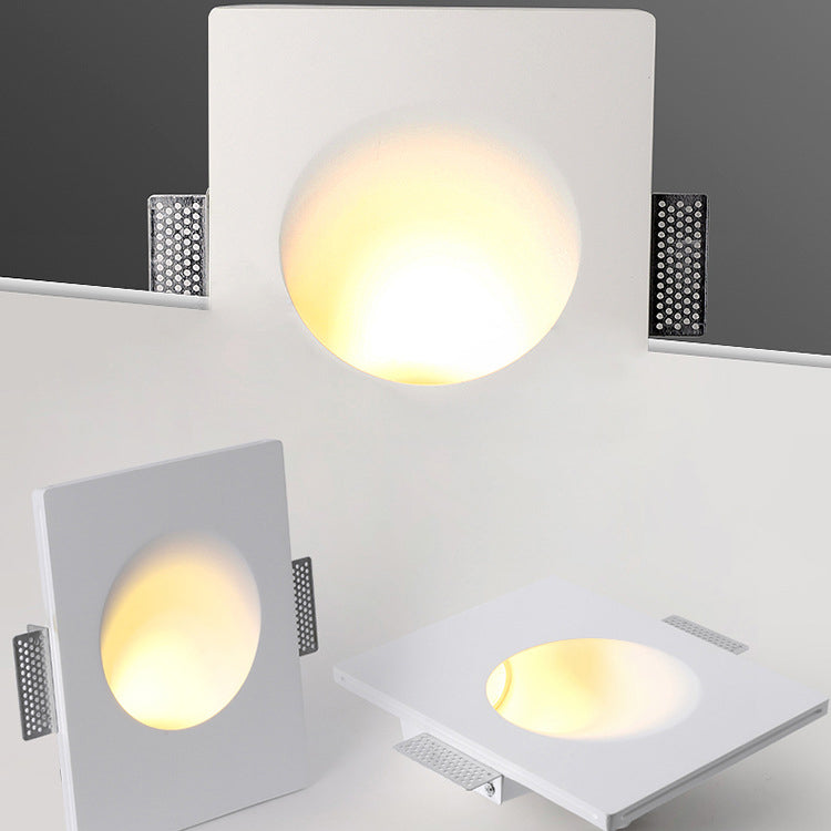 Moderne minimalistische runde Aluminiumgips LED eingebettete Wandleuchte Lampe für Wohnzimmer 