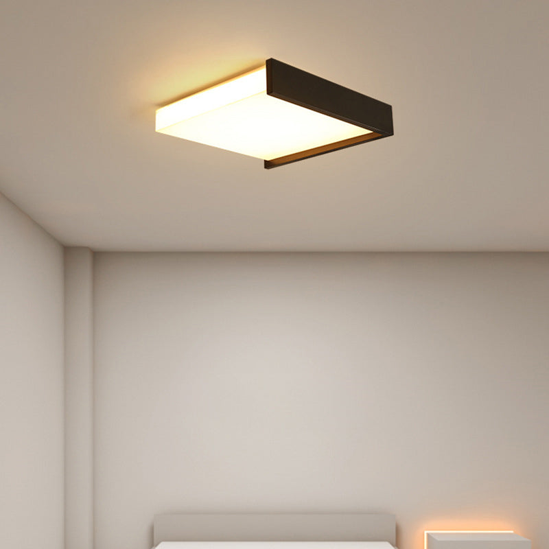 Zeitgenössische nordische quadratische Eisen-Acryl-LED-Deckenleuchte für Wohnzimmer 