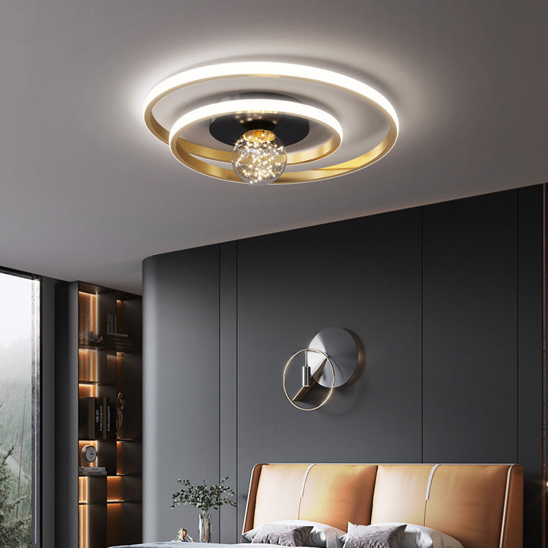 Moderna lámpara de techo empotrada LED redonda minimalista de silicona y aluminio para sala de estar 
