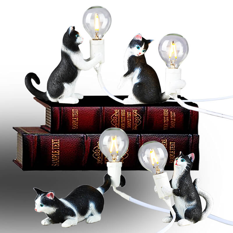 Modern Creative Resin Kitten Decor 1-Light Mini Table Lamp